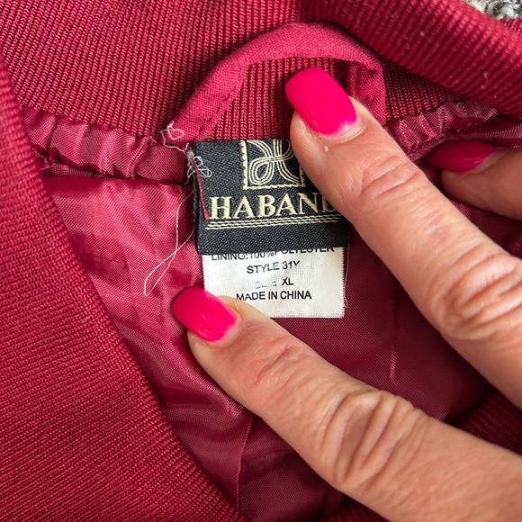 Hanand Men’s Vintage 90s Zip Up Deep Red Jacket size XL - Picture 3 of 10